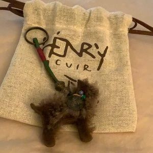 Henry Cuir fur and leather key chain or purse charm